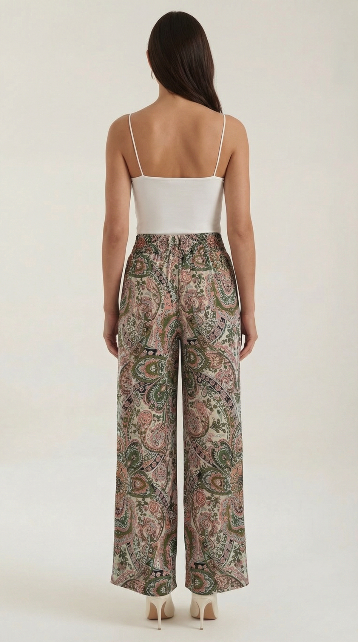 Weite Hose mit Paisleymuster und Gummibund für Damen