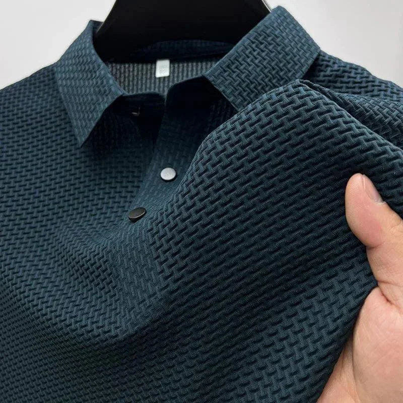 Polo Herren knitterarm, kurzärmlig mit strukturierter Oberfläche