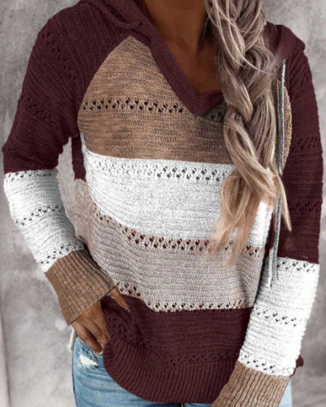 Pullover mit Kapuze, Colourblock und Raglanärmeln