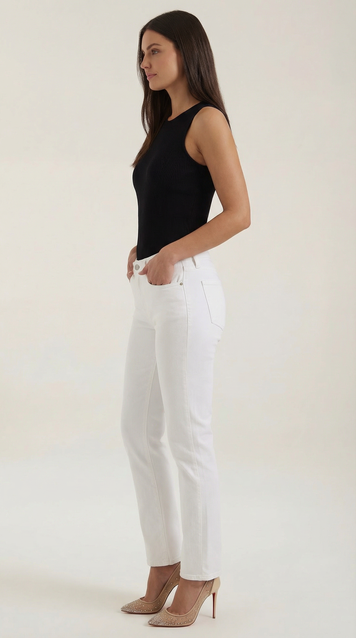 Tanktop aus Rippstrick mit Rundhalsausschnitt für Damen