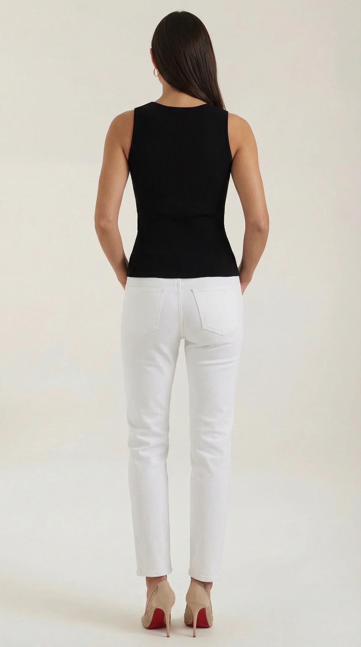 Tanktop aus Rippstrick mit Rundhalsausschnitt für Damen
