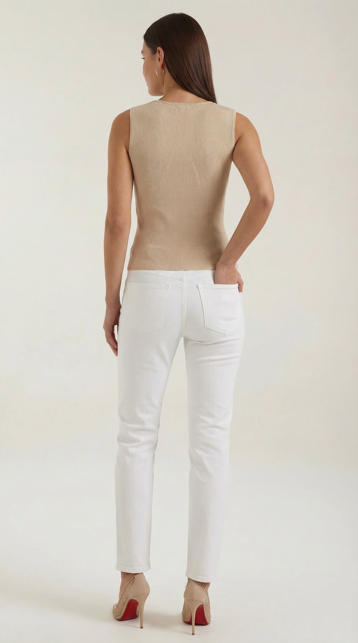 Tanktop aus Rippstrick mit Rundhalsausschnitt für Damen