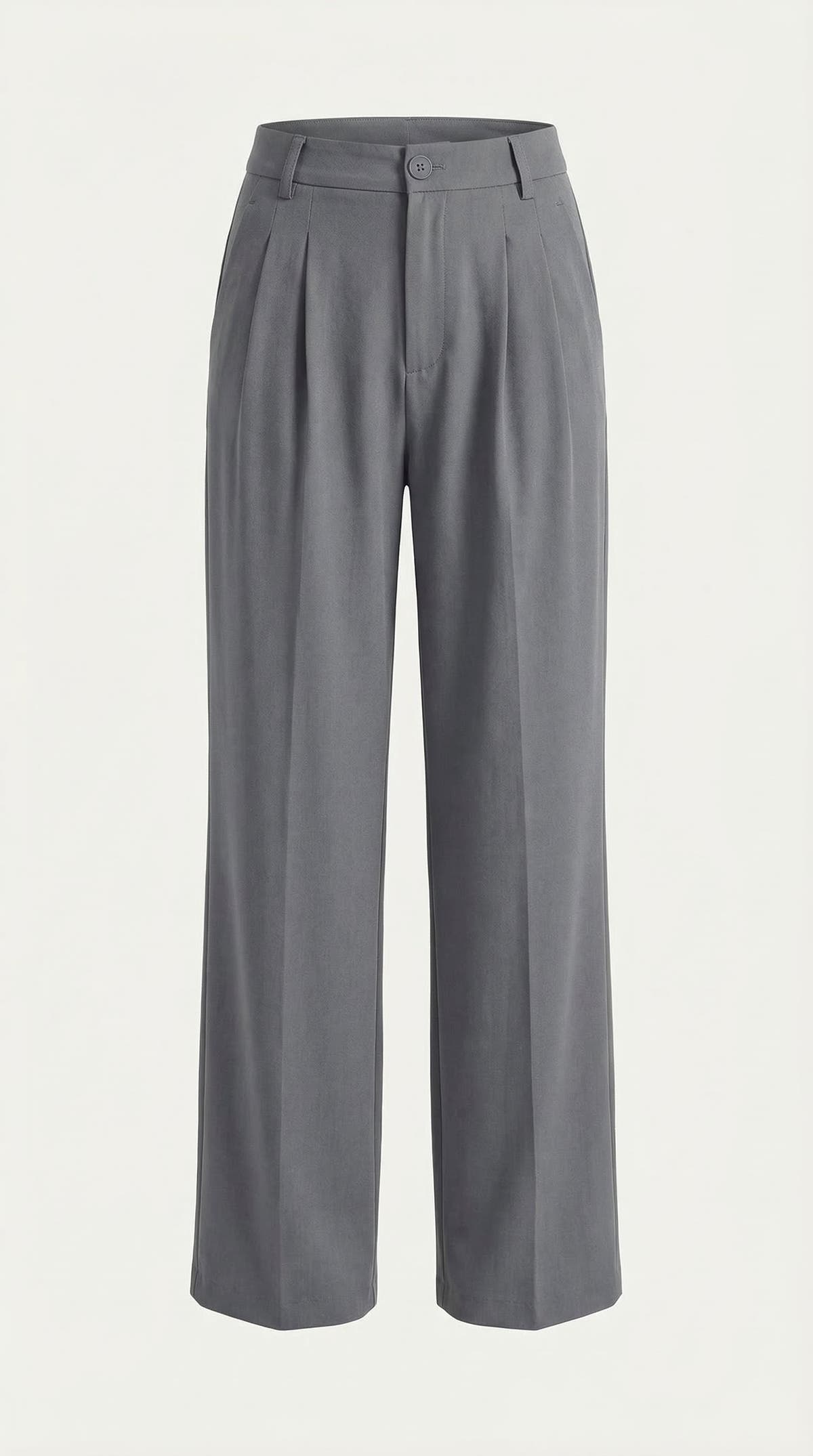Stoffhose mit hohem Bund, Bundfalten und weitem Bein für Damen