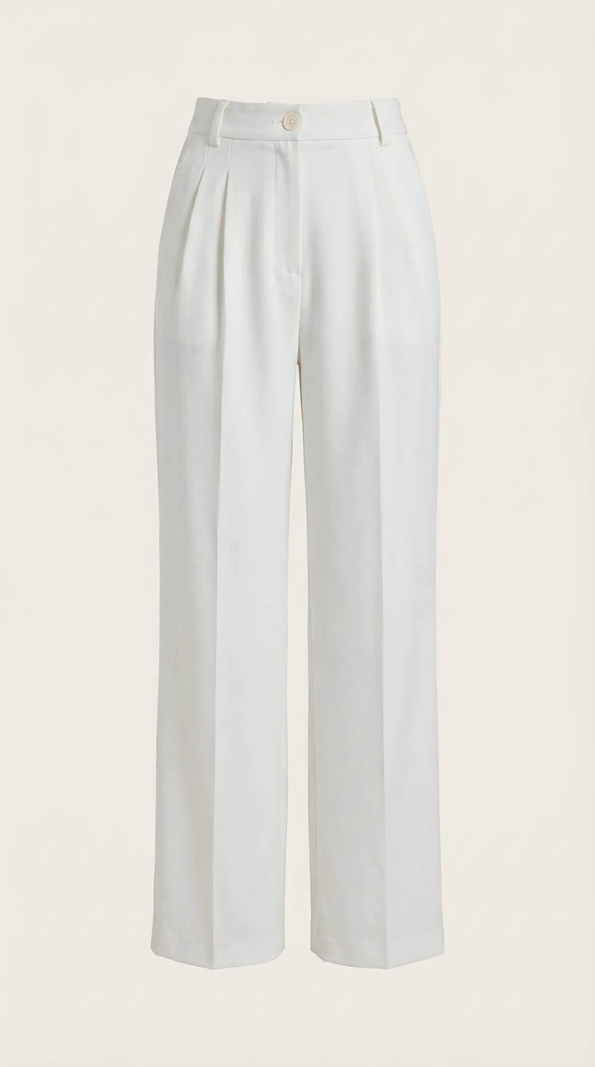 Stoffhose mit hohem Bund, Bundfalten und weitem Bein für Damen