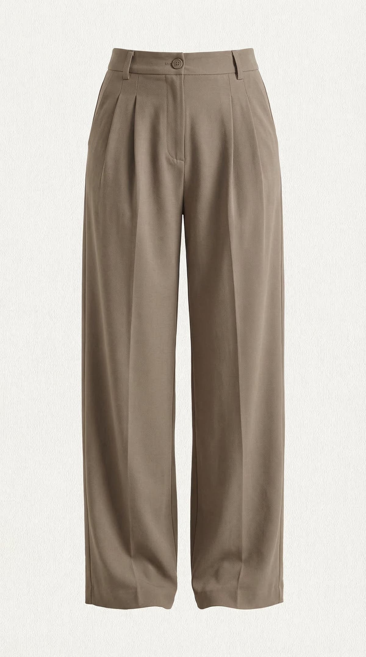 Stoffhose mit hohem Bund, Bundfalten und weitem Bein für Damen