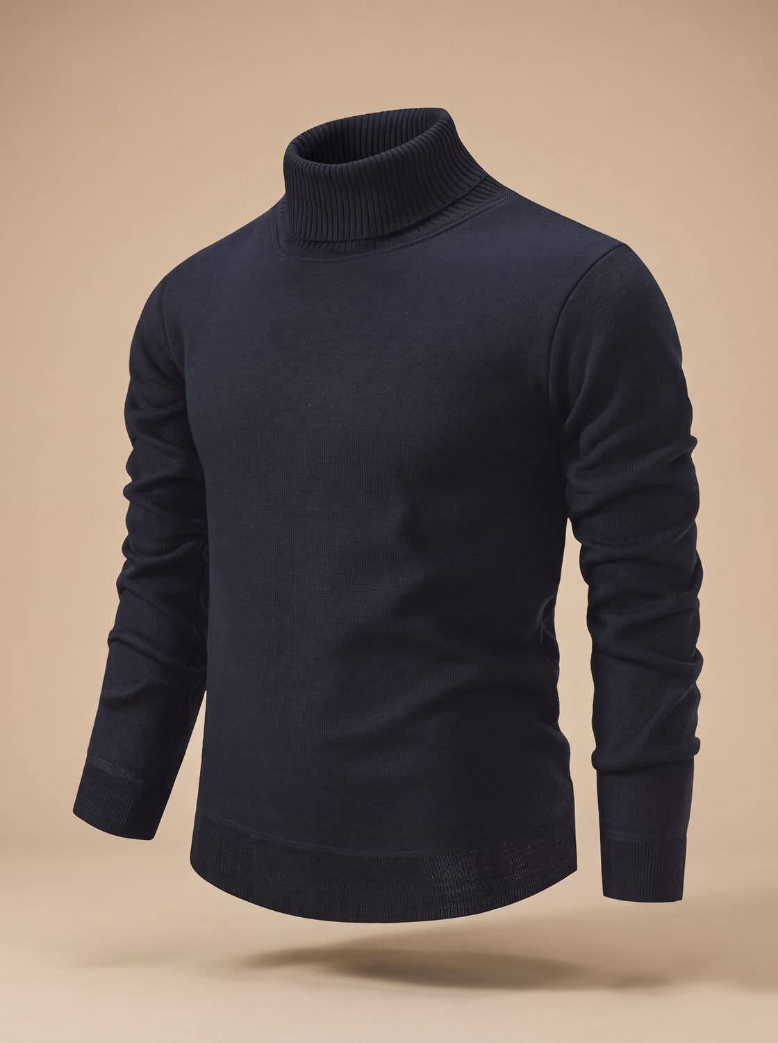 Rollkragenpullover Herren aus Feinstrick, Slim Fit für den Winter