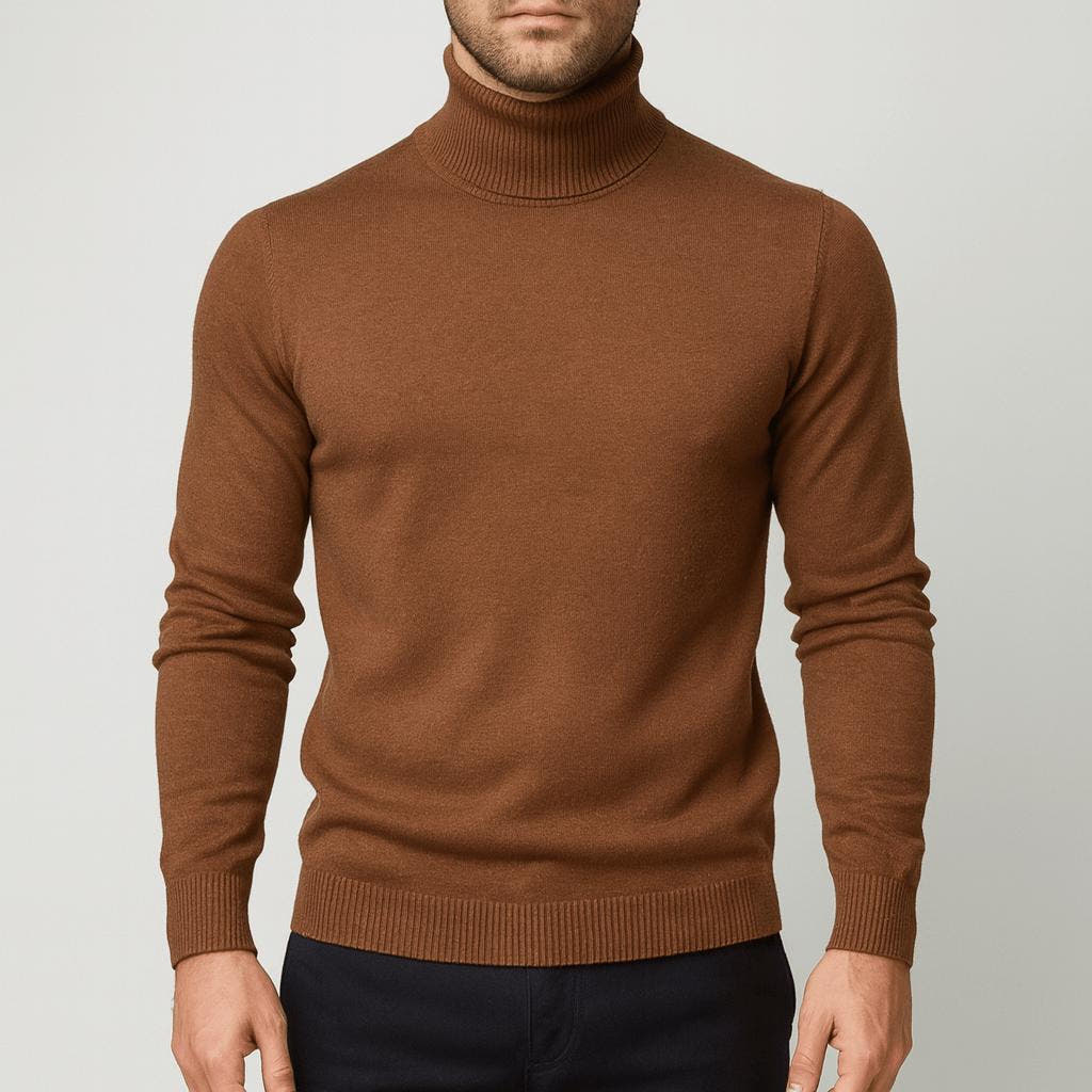 Rollkragenpullover Herren in Feinstrick, langärmlig und hüftlang