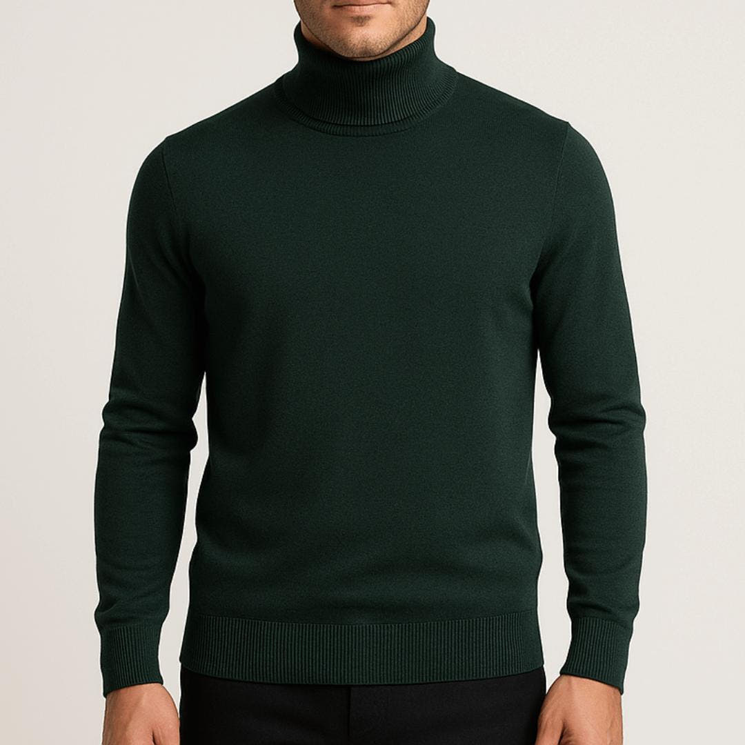 Rollkragenpullover Herren in Feinstrick, langärmlig und hüftlang