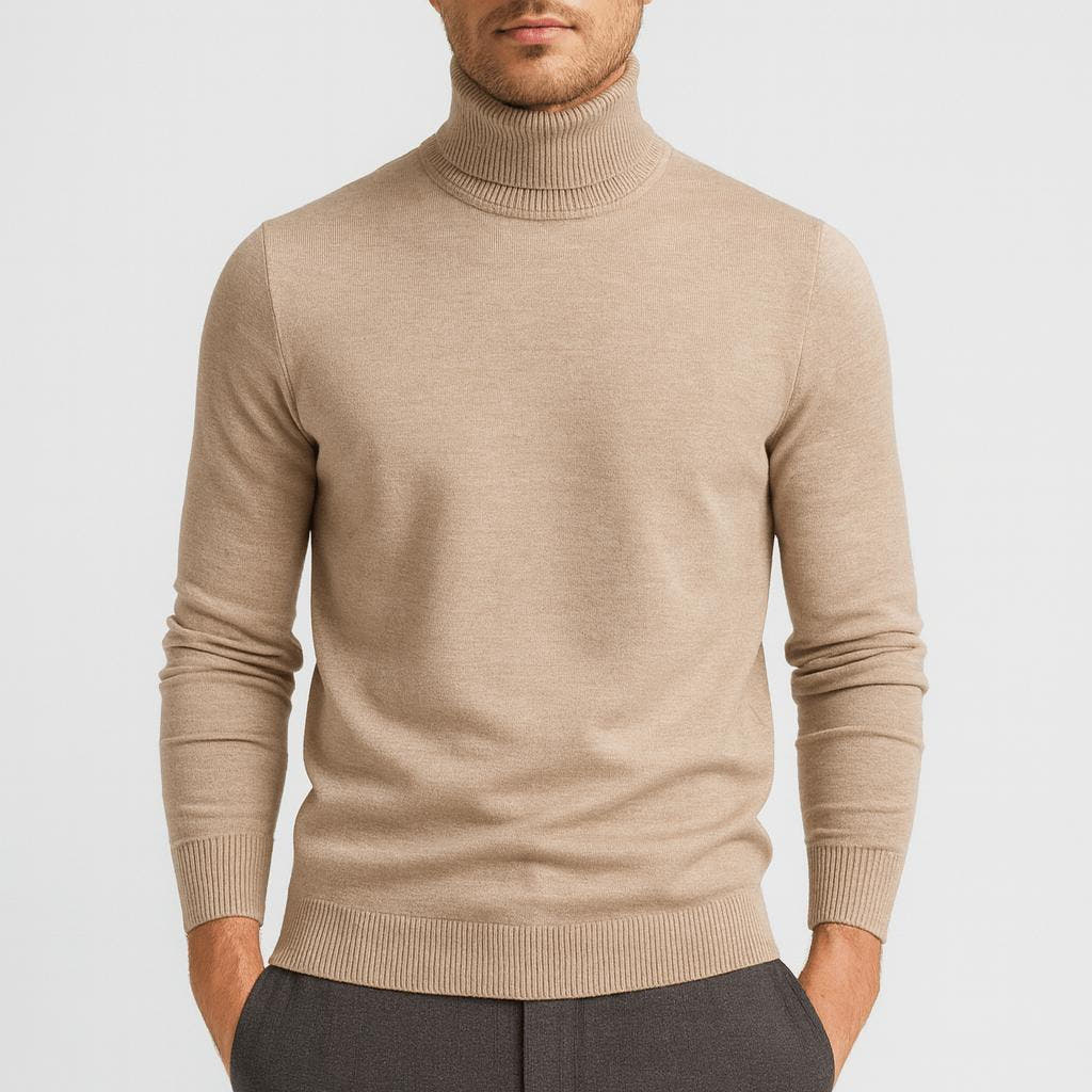 Rollkragenpullover Herren in Feinstrick, langärmlig und hüftlang