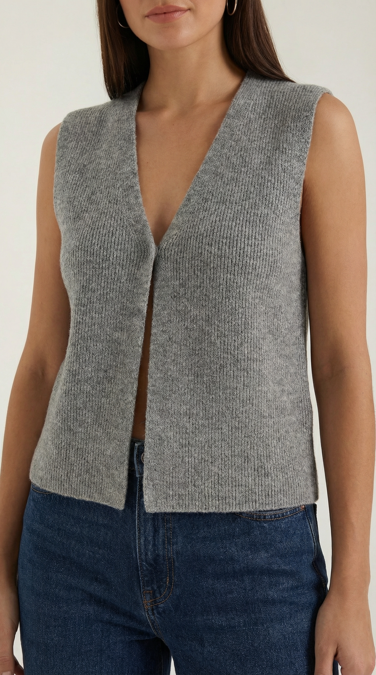 Oberteil aus Strick mit V-Ausschnitt und Cut-out für Damen