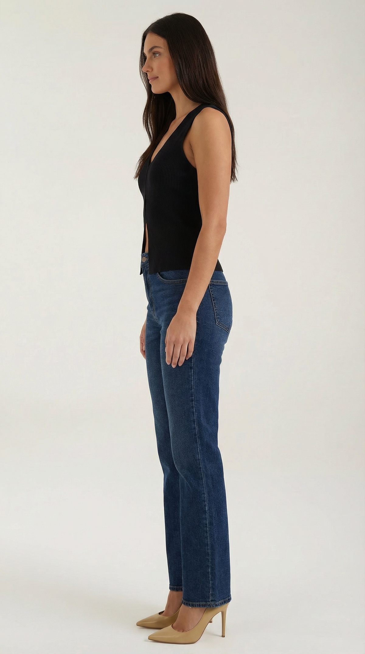 Oberteil aus Strick mit V-Ausschnitt und Cut-out für Damen