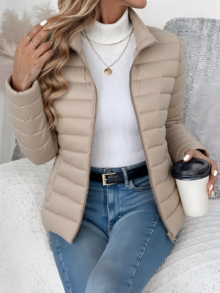 Steppjacke Damen atmungsaktiv, tailliert mit Stehkragen