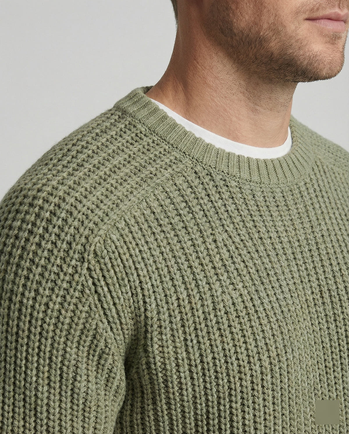 Strickpullover Herren aus Baumwolle in Grobstrick mit Rundhalsausschnitt