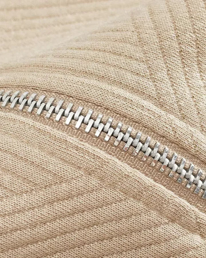 Strickpullover Herren in Strukturstrick mit Polokragen und Reissverschluss