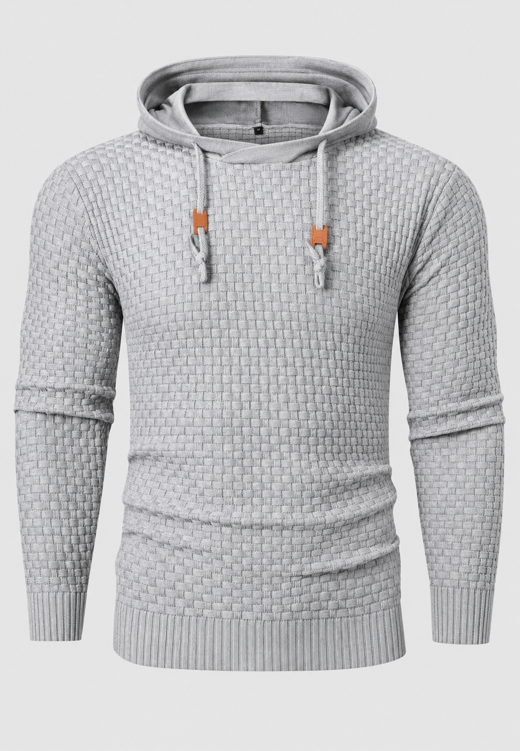 Strickpullover Herren mit verstellbarer Kapuze, leicht tailliert