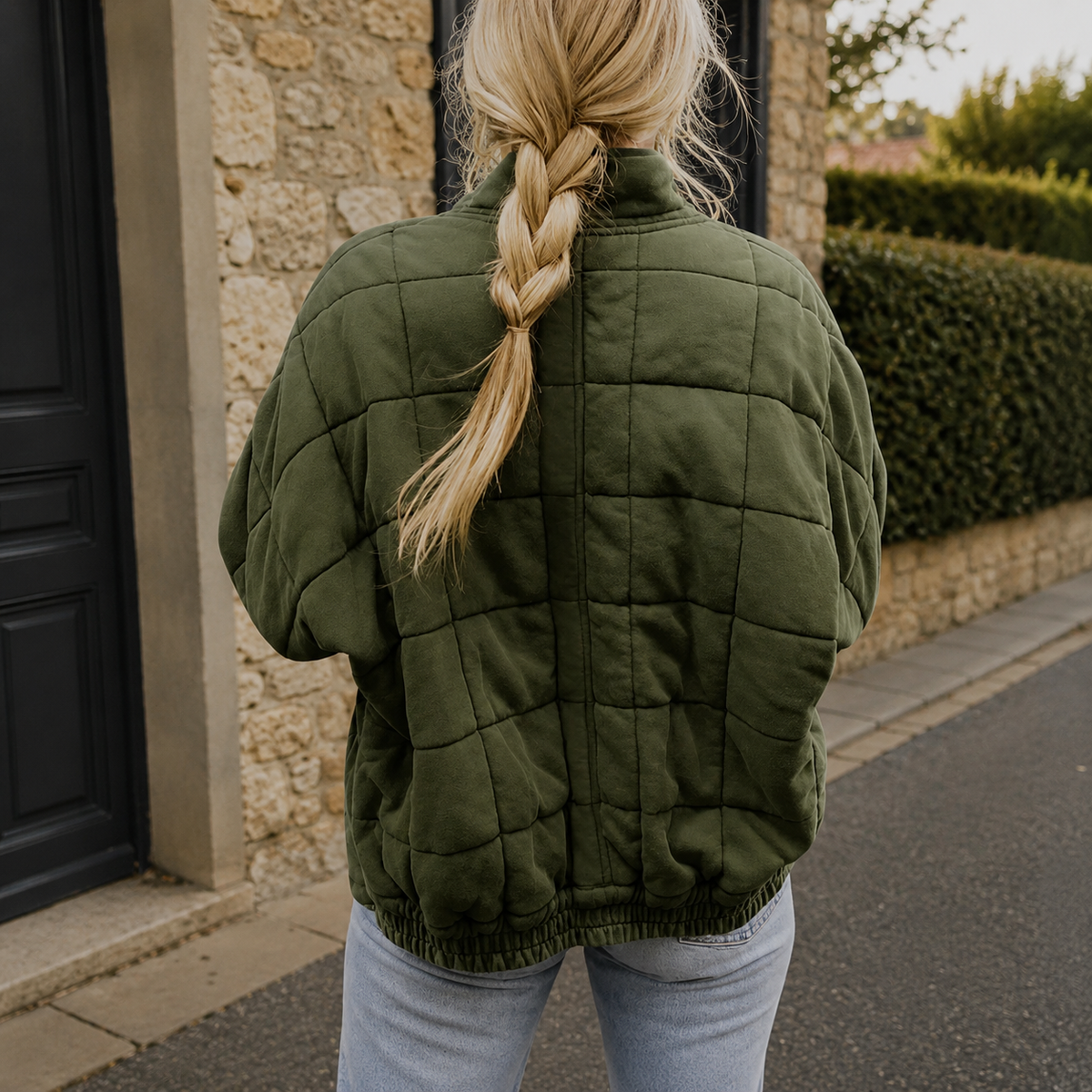 Steppjacke mit Stehkragen und Fronttaschen