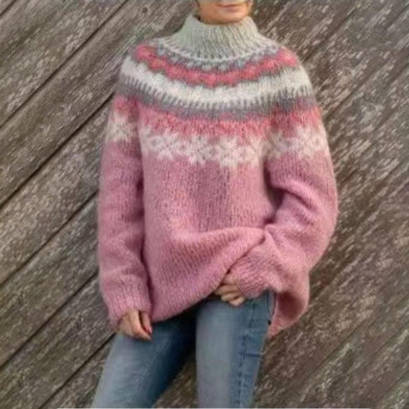 Weihnachtspullover Damen aus Strick mit winterlichem Muster