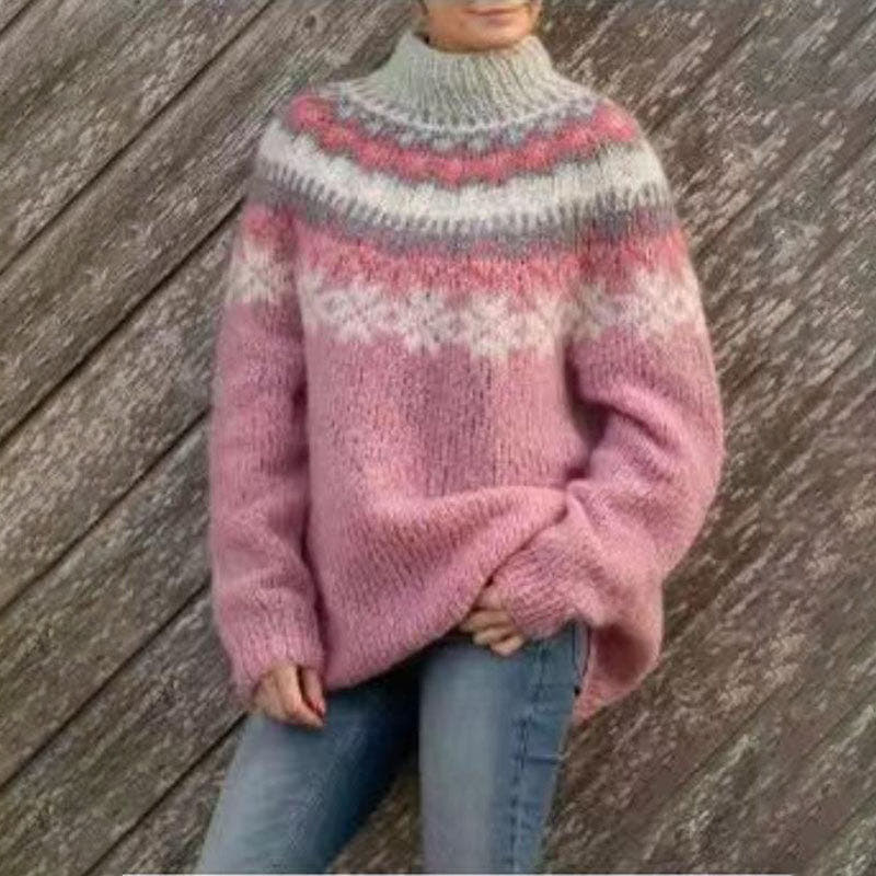Weihnachtspullover Damen aus Strick mit winterlichem Muster