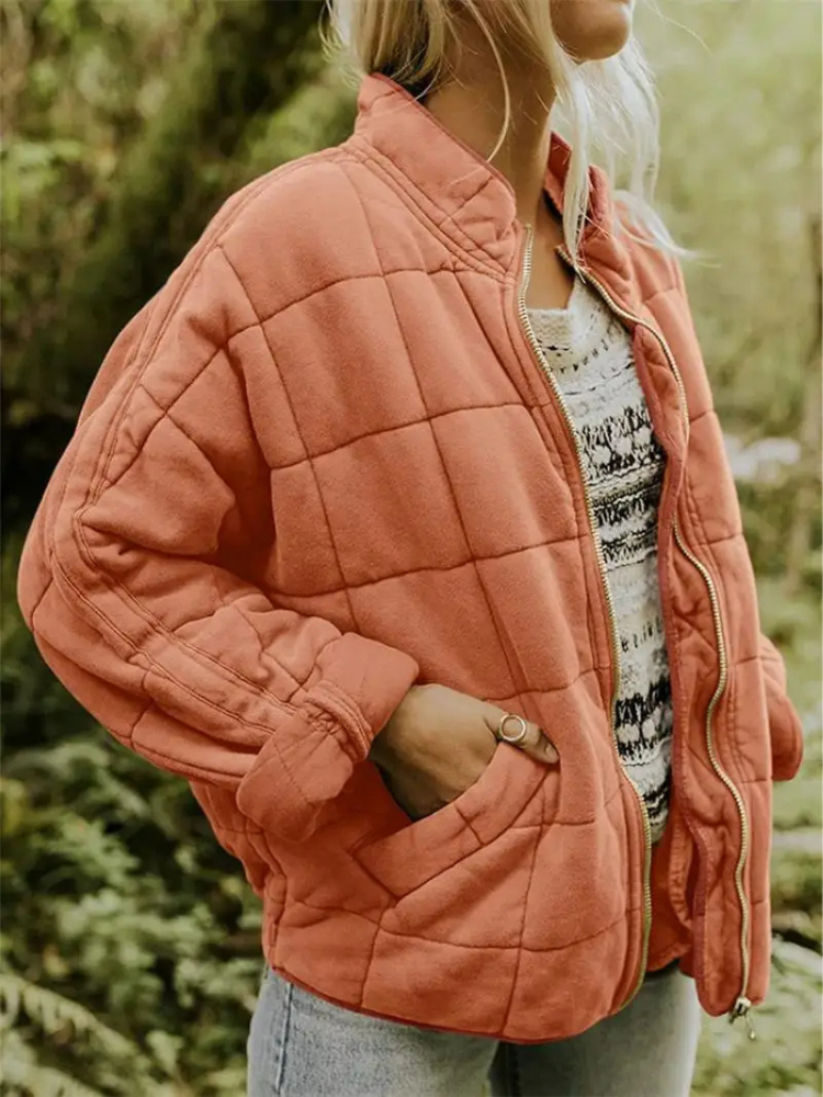 Winterjacke Damen gepolstert im Oversize-Schnitt mit Stehkragen