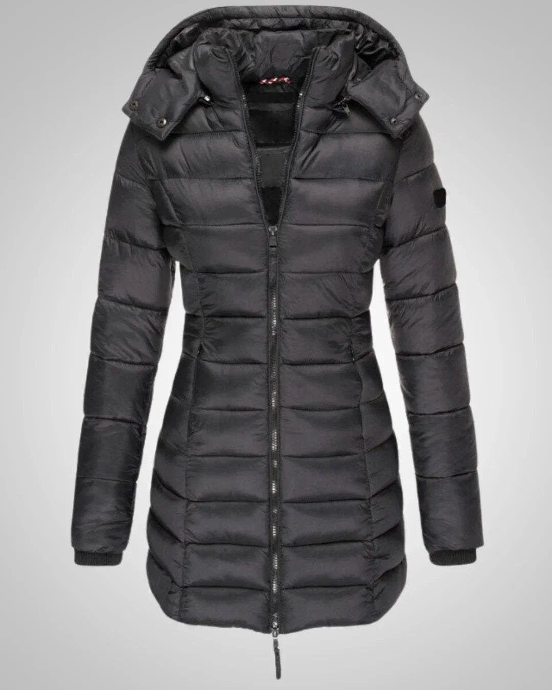 Winterjacke Damen mit Daunen, tailliert und abnehmbarer Kapuze