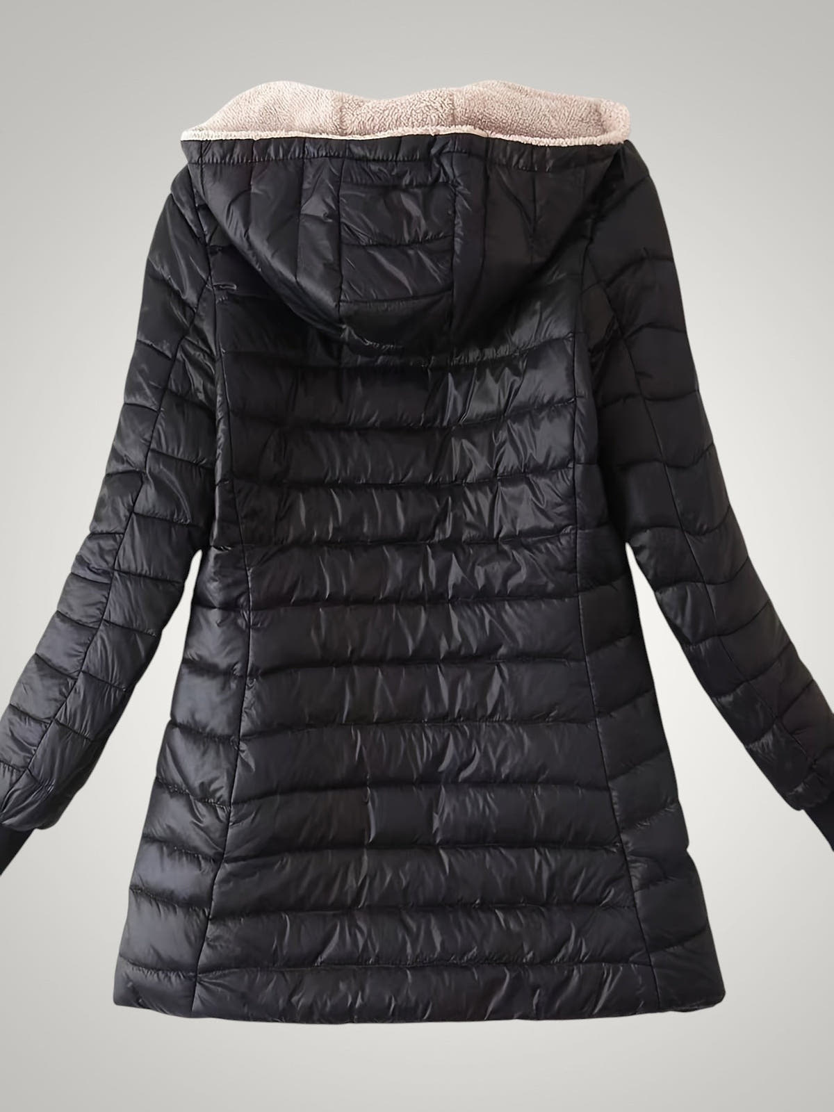 Winterjacke Damen mit Teddyfleece-Futter, lange Daunenjacke