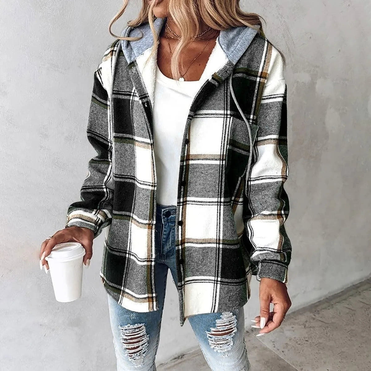 Winterjacke Damen warm im Oversize-Schnitt mit Kapuze