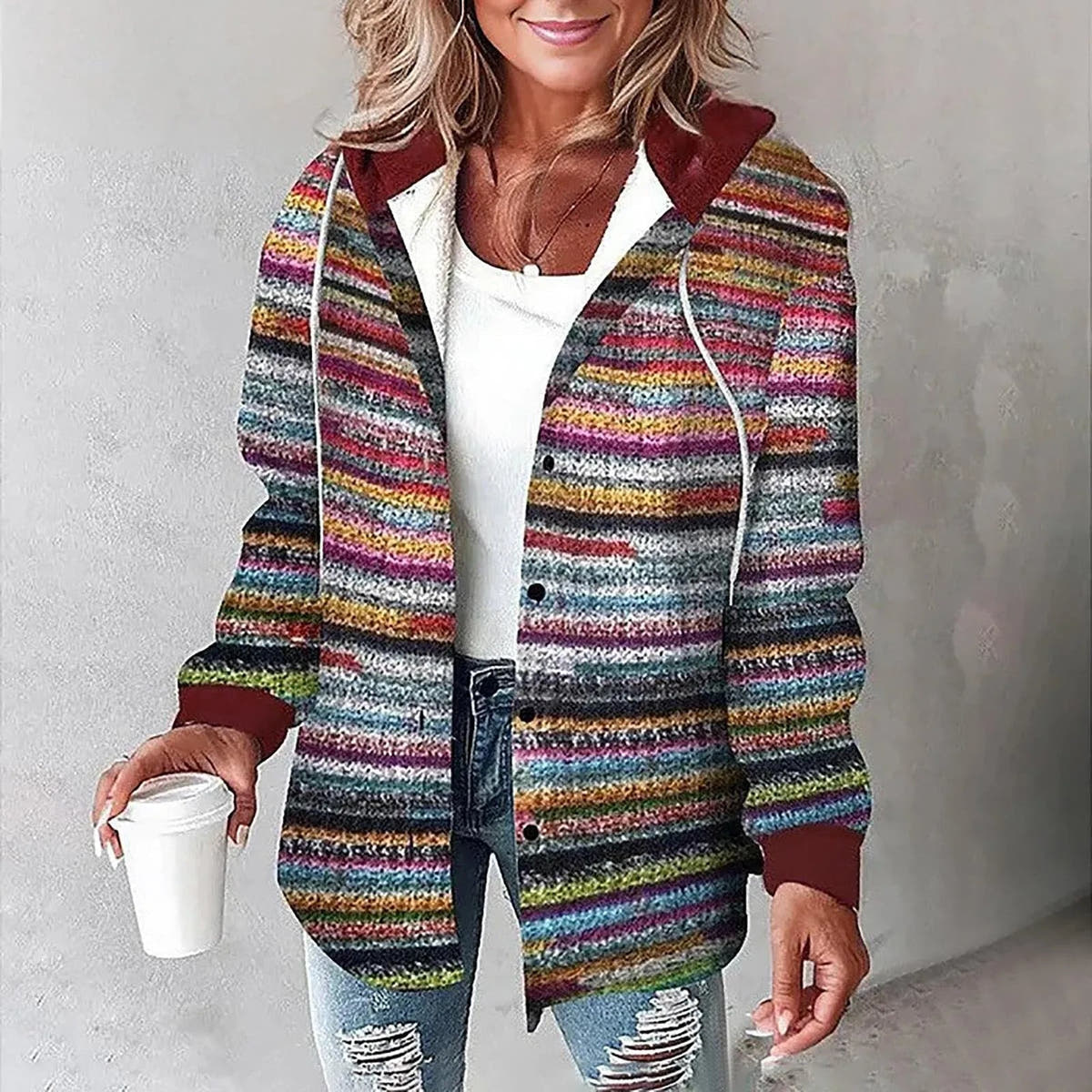 Winterjacke Damen warm im Oversize-Schnitt mit Kapuze