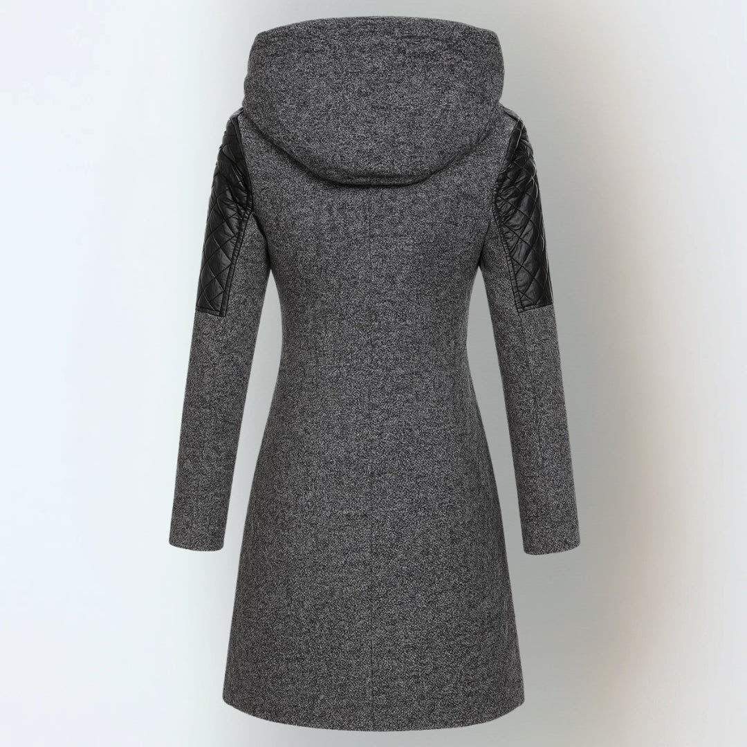 Winterjacke Damen warm, tailliert mit Kapuze und Reverskragen