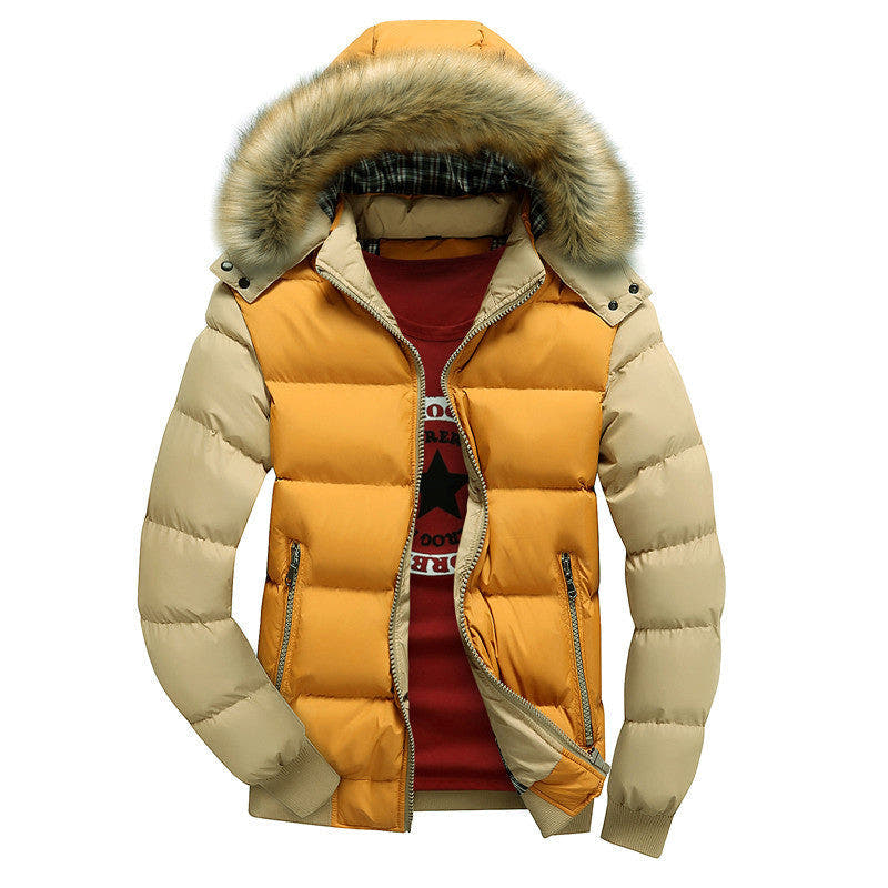 Winterjacke Herren gefüttert, leicht wasserabweisend mit Kapuze
