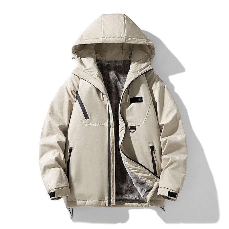 Winterjacke Herren leicht mit flauschigem Innenfutter und Kapuze