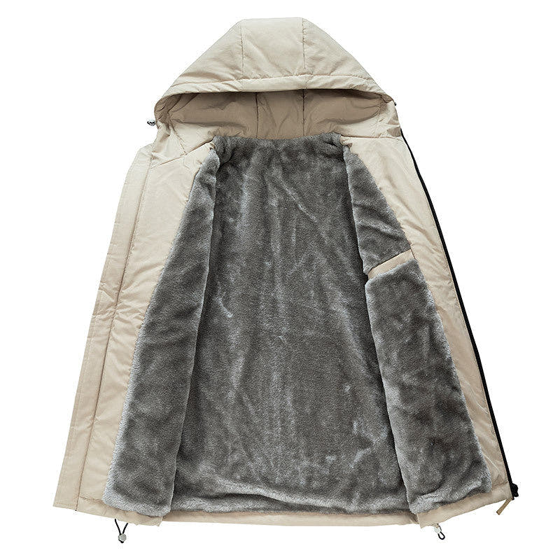 Winterjacke Herren leicht mit flauschigem Innenfutter und Kapuze
