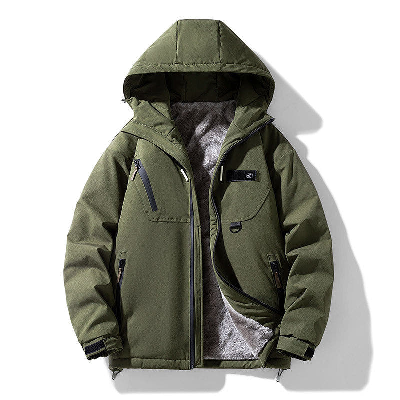 Winterjacke Herren leicht mit flauschigem Innenfutter und Kapuze