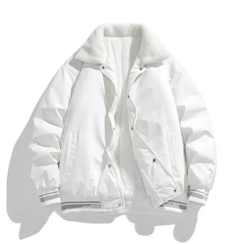 Winterjacke Herren warm mit Sherpa-Kragen, lockerer Blouson