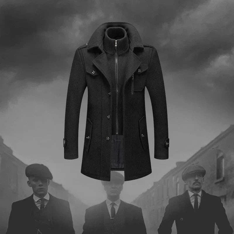Winterjacke Herren warm und oberschenkellang mit Reverskragen