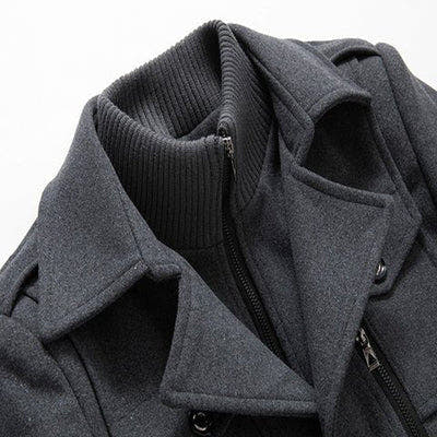 Winterjacke Herren warm und oberschenkellang mit Reverskragen