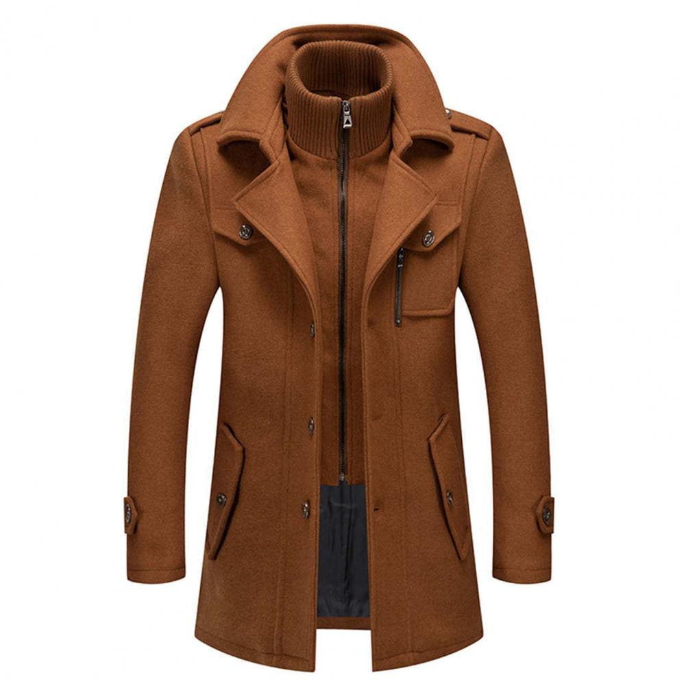 Winterjacke Herren warm und oberschenkellang mit Reverskragen