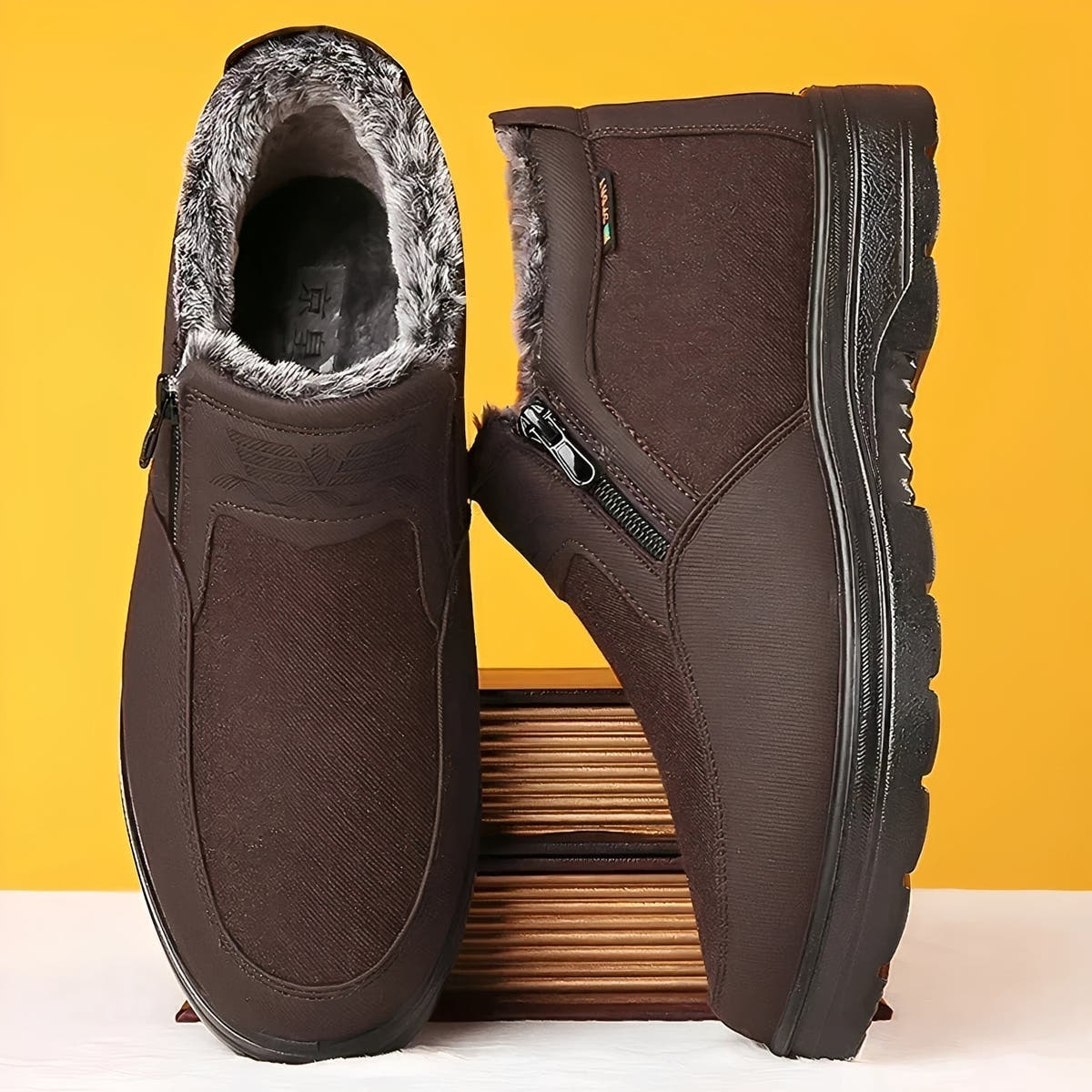 Winterschuhe Herren gefüttert, wasserfest mit orthopädischer Sohle