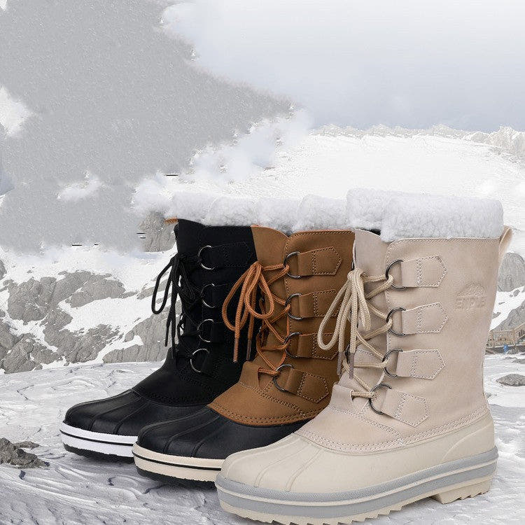 Winterstiefel Damen wasserdicht, halbwadenhoch mit Schnürung