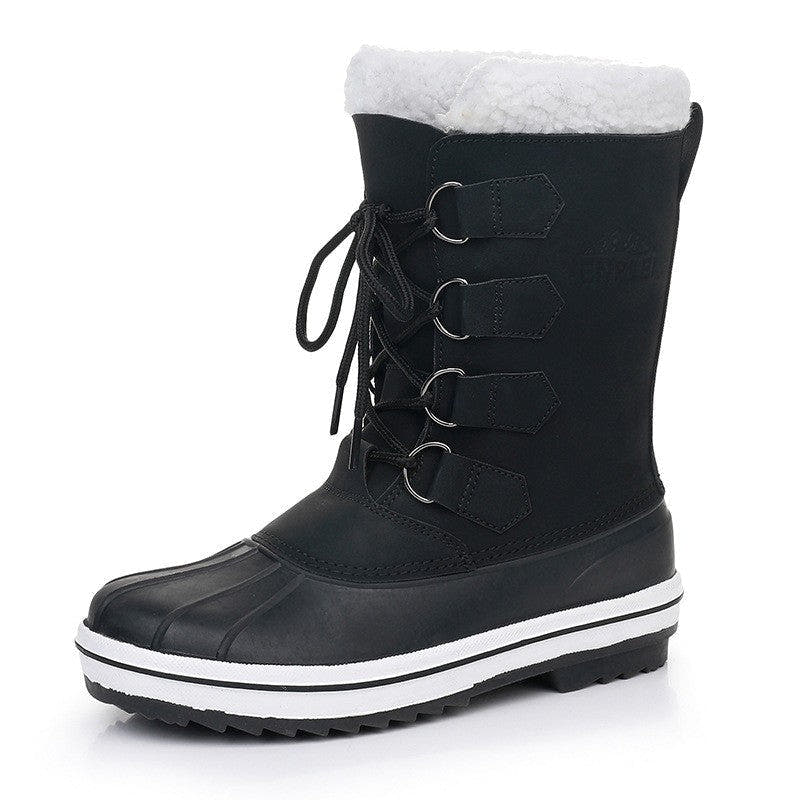 Winterstiefel Damen wasserdicht, halbwadenhoch mit Schnürung
