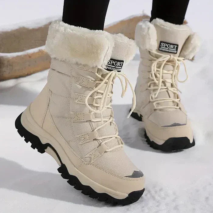 Winterstiefel Damen wasserdicht mit Kunstfellfutter und Schnürung