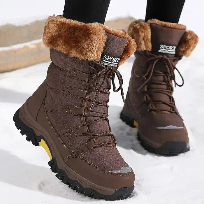 Winterstiefel Damen wasserdicht mit Kunstfellfutter und Schnürung