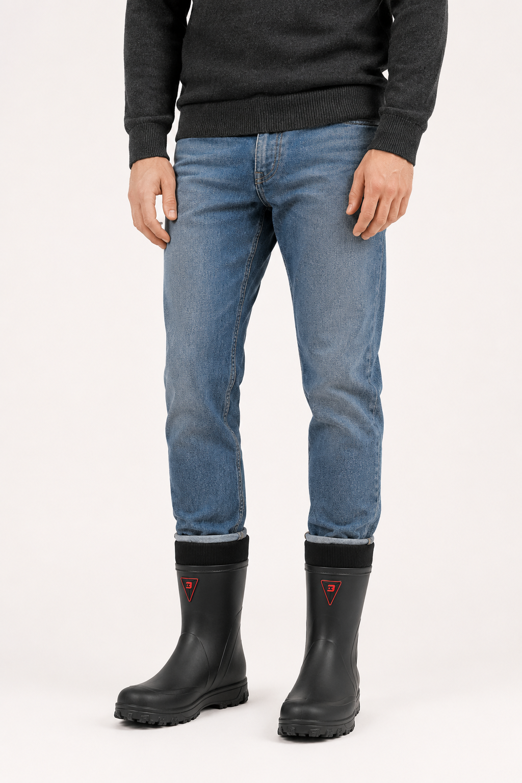 Winterstiefel Herren wasserdicht, warm gefütterte Gummistiefel