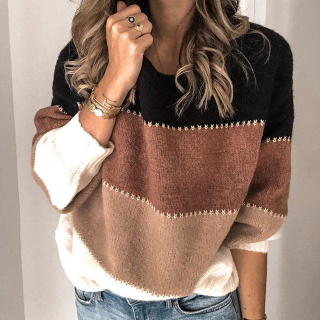 Wollpullover Damen aus weicher Wolle, Oversize mit Rundhalsausschnitt