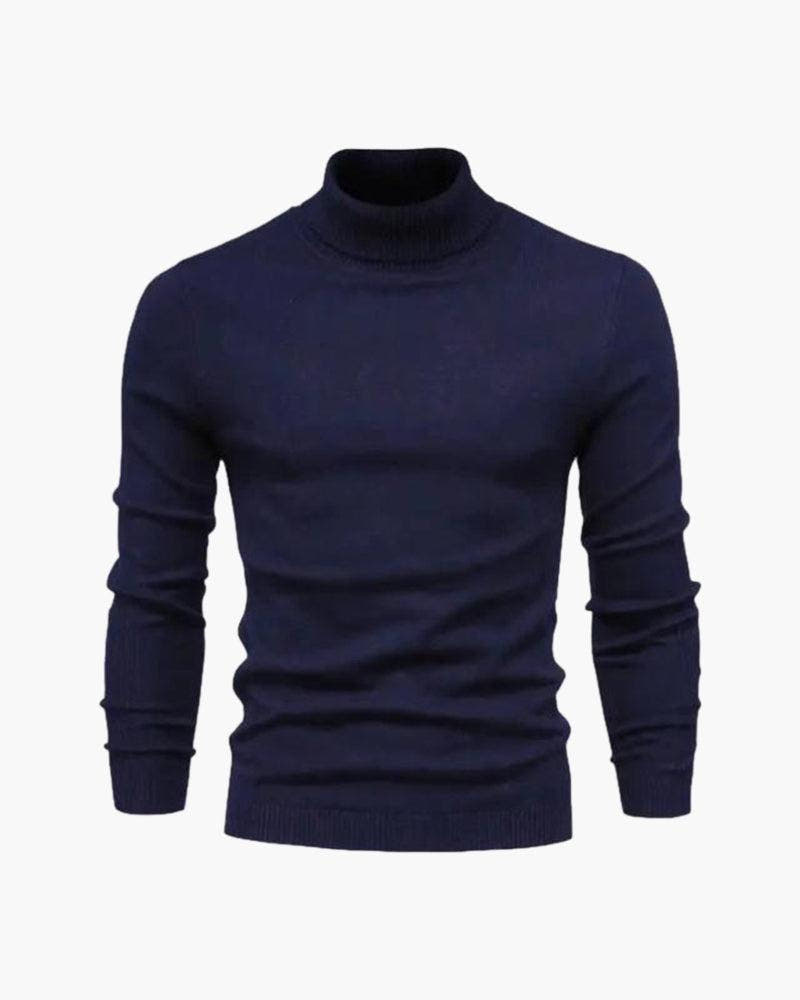 Wollpullover Herren aus Merinowolle mit Rollkragen, schmal geschnitten
