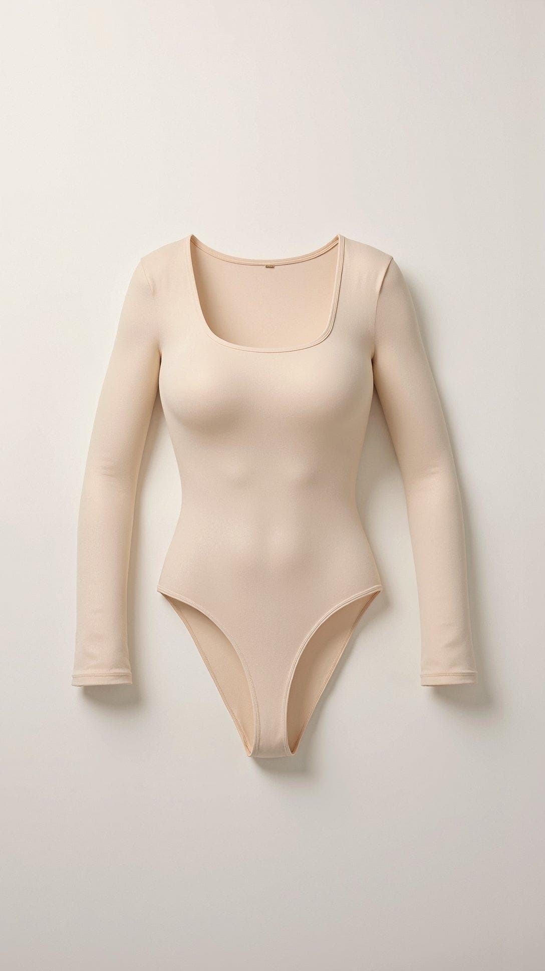 Body mit Quadratausschnitt, langen Ärmeln und Tanga-Rücken für Damen