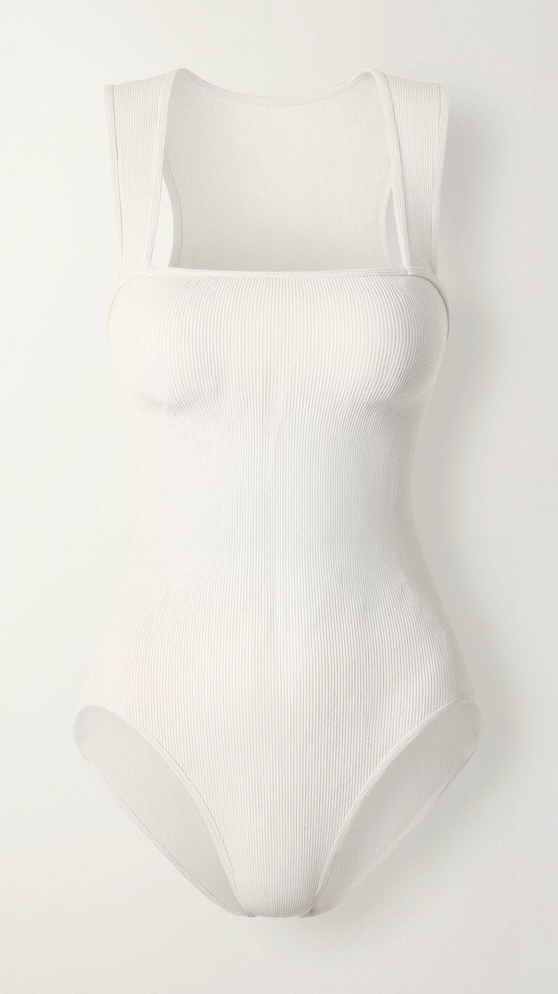 Body mit Rippstruktur und Quadratausschnitt für Damen