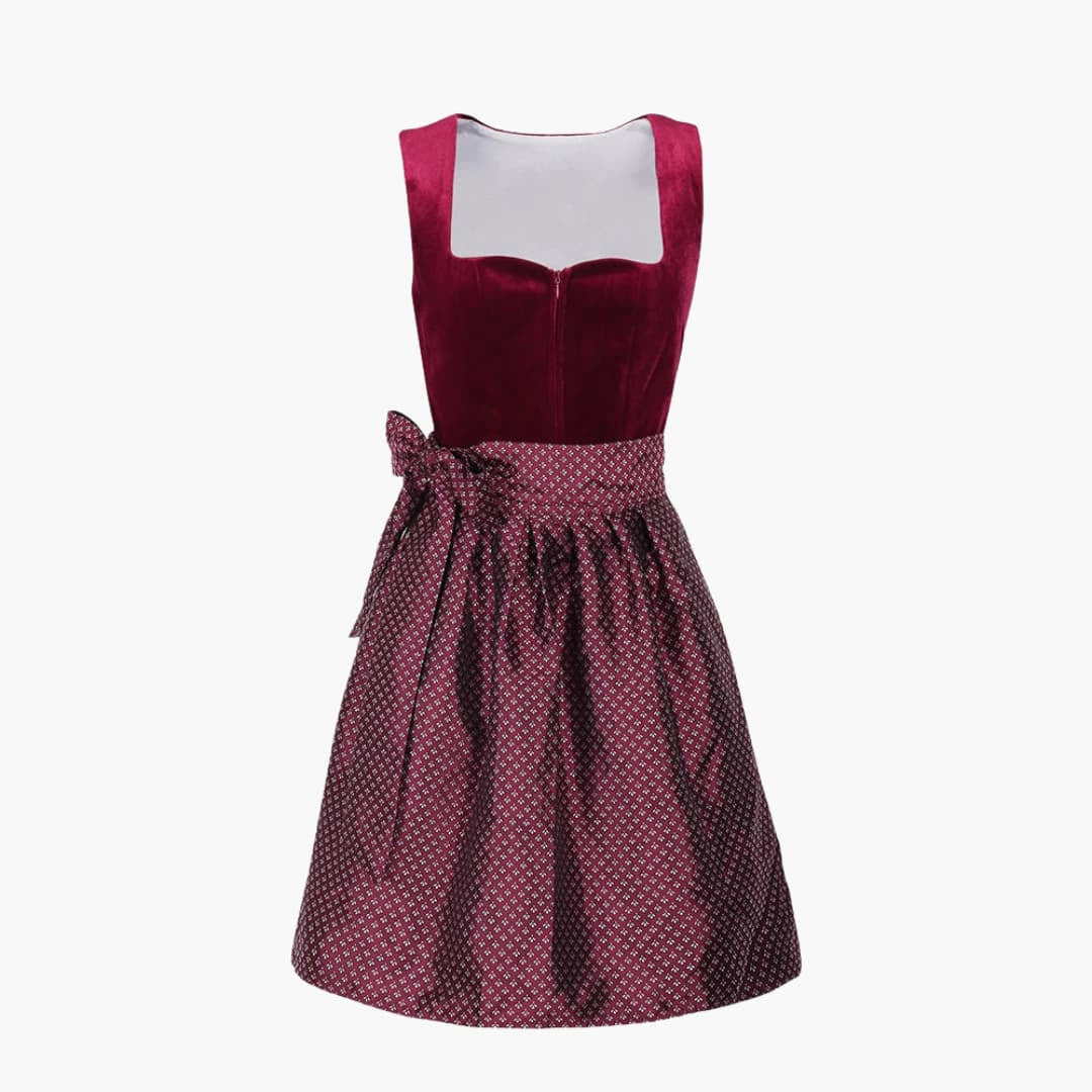 Abendkleid Damen knielang mit samtigem Mieder, Dirndlkleid