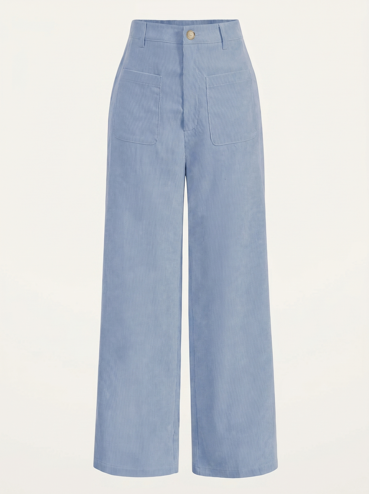 Cordhose mit hohem Bund und weitem Bein für Damen