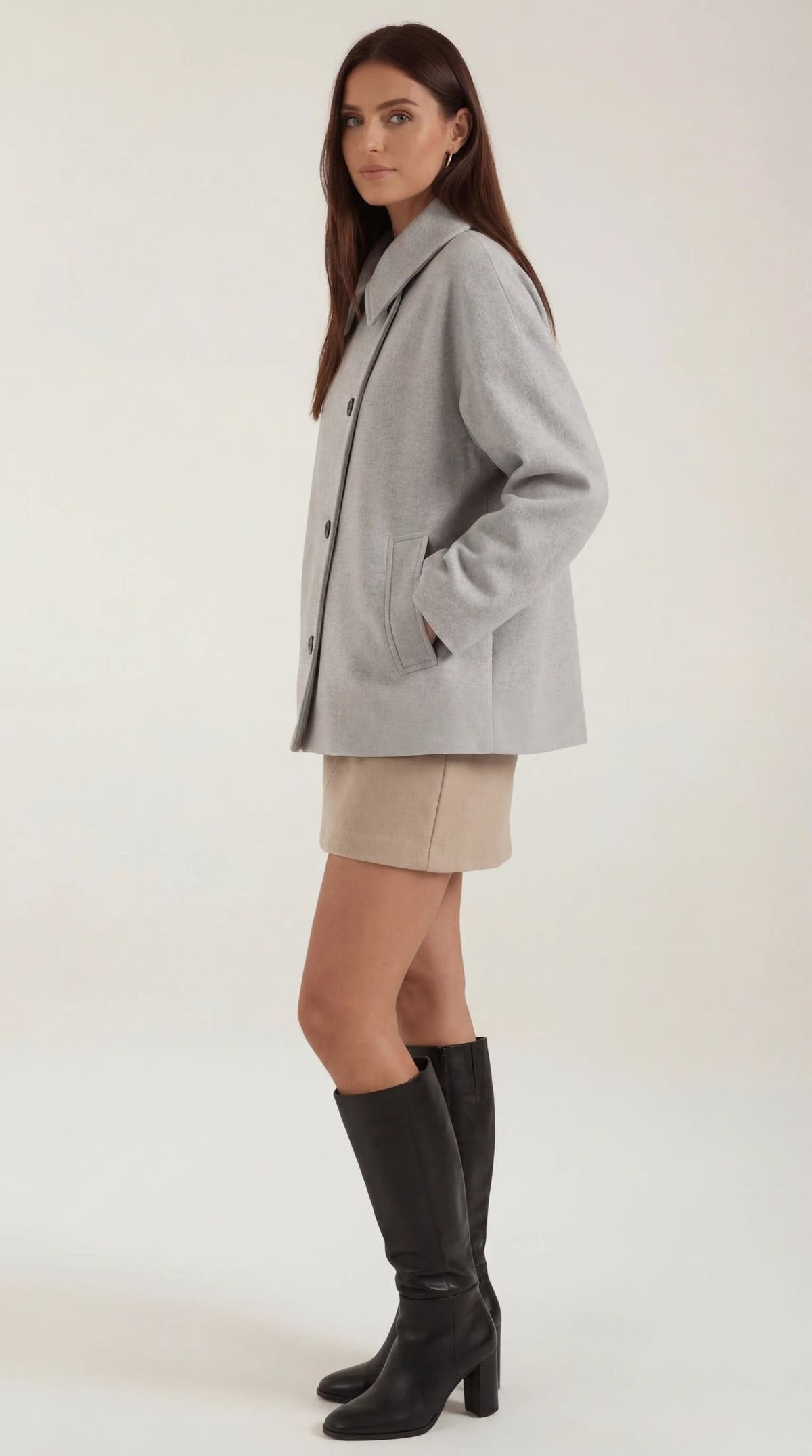 Mantel in Oversized-Schnitt mit asymmetrischer Knopfleiste für Damen