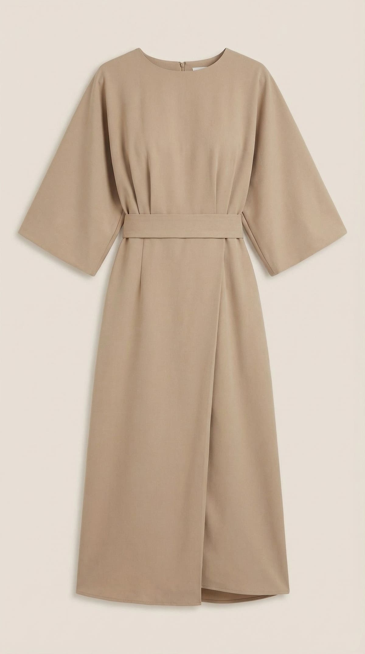 Wickelkleid mit Glockenärmeln und Gürtel in Midilänge für Damen